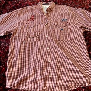 Men’s Omni-Shade Alabama Columbia PFG Short Sleeve Button Up Size XL